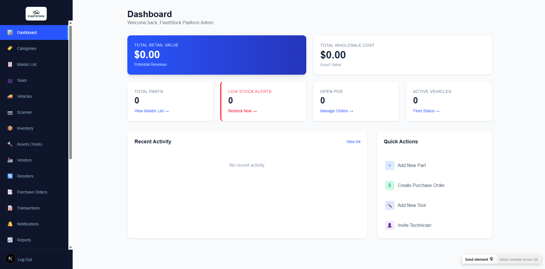 FleetStock Dashboard Preview